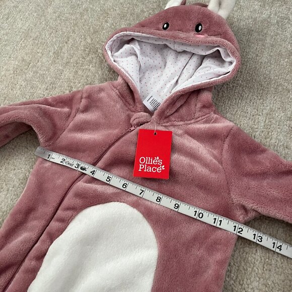 NWT Ollie’s Place Baby Girl Faux Fur Bunny One Piece 12-18m - Picture 7 of 10